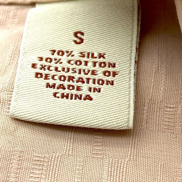 Caribbean Men’s Silk Blend Flower Shirt Size S - Picture 7 of 8